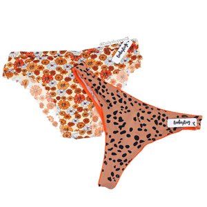 Booty Bag Women's Panties Set of 2 - Seamless Cheeky Briefs & Thong